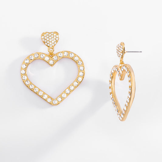 Aretes Corazon Cristales