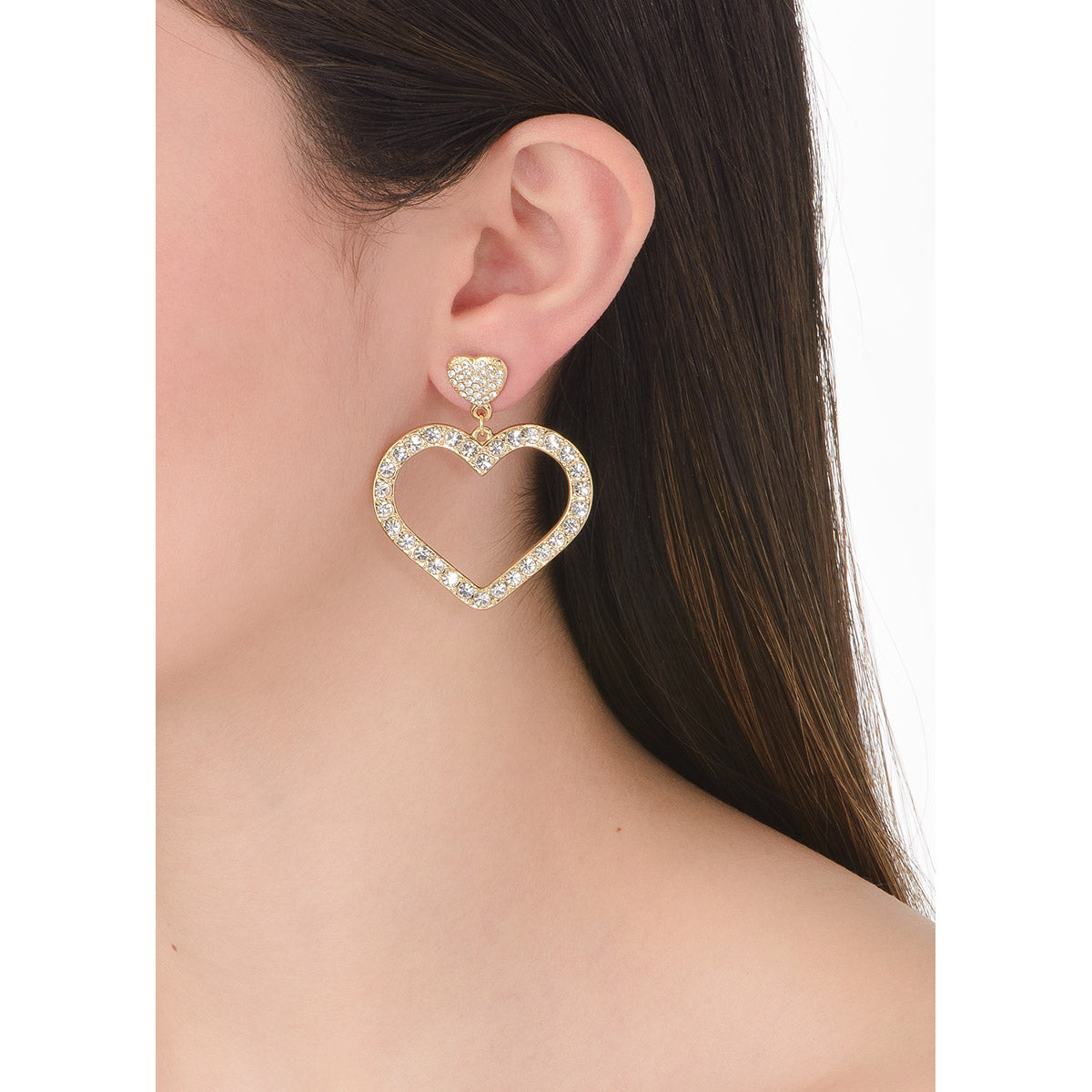 Aretes Corazon Cristales