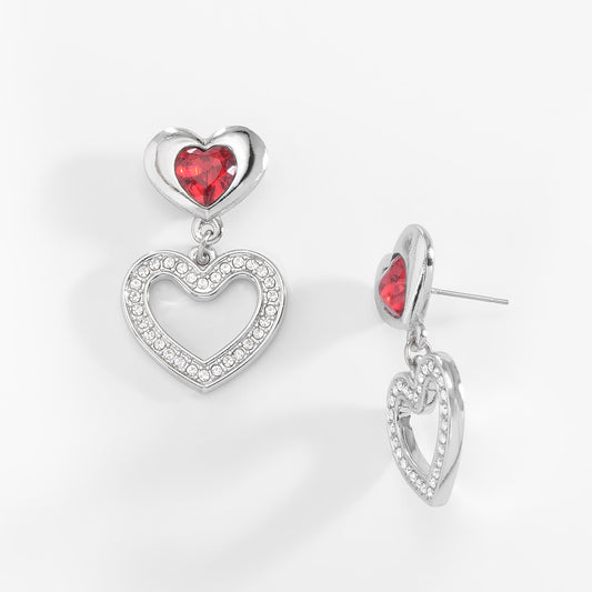 Aretes Corazon Rubi