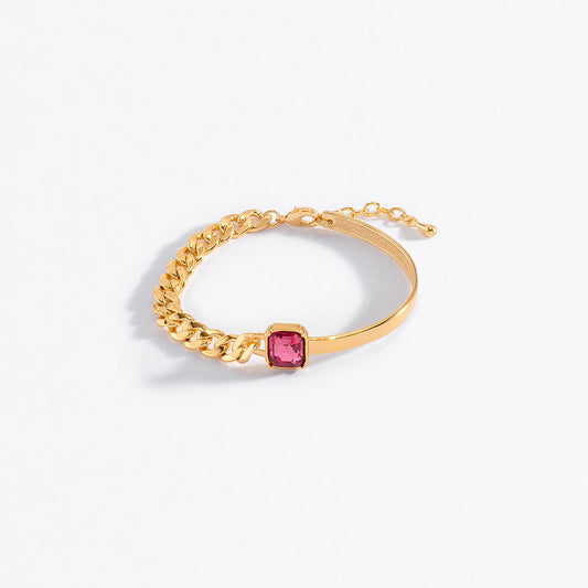 Pulsera Brazalete Cristal Rosa