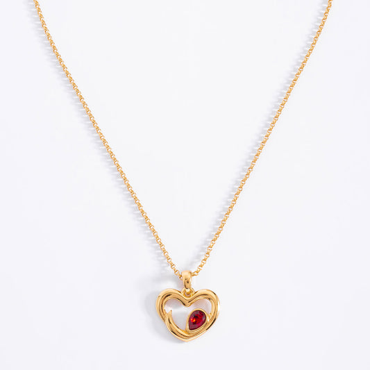 Collar Corazon Rubi